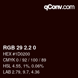 カラーコード: RGB 29 2.2 0 | qconv.com