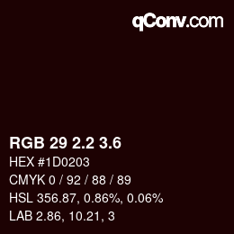 カラーコード: RGB 29 2.2 3.6 | qconv.com