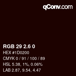 カラーコード: RGB 29 2.6 0 | qconv.com