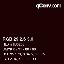 カラーコード: RGB 29 2.6 3.6 | qconv.com