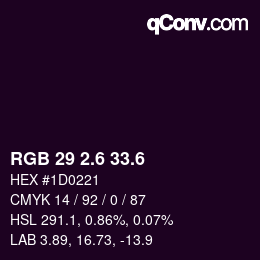 カラーコード: RGB 29 2.6 33.6 | qconv.com