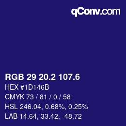 カラーコード: RGB 29 20.2 107.6 | qconv.com