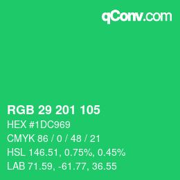 Color code: RGB 29 201 105 | qconv.com