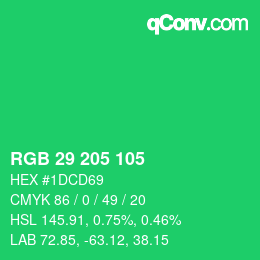 Color code: RGB 29 205 105 | qconv.com