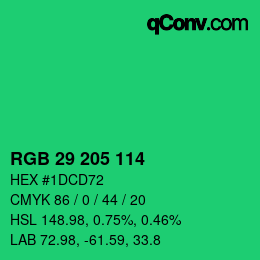 Color code: RGB 29 205 114 | qconv.com