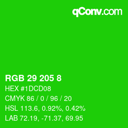 Color code: RGB 29 205 8 | qconv.com
