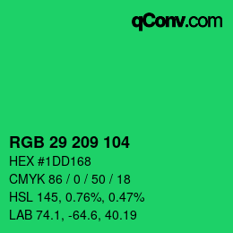 カラーコード: RGB 29 209 104 | qconv.com