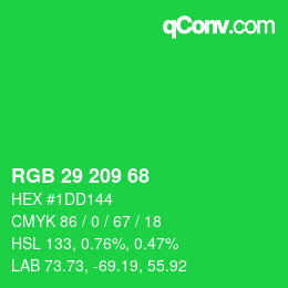 Color code: RGB 29 209 68 | qconv.com