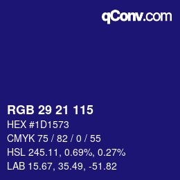 カラーコード: RGB 29 21 115 | qconv.com
