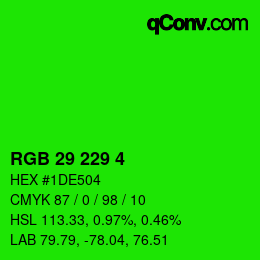 Color code: RGB 29 229 4 | qconv.com