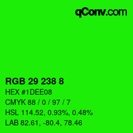 Color code: RGB 29 238 8 | qconv.com