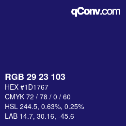 カラーコード: RGB 29 23 103 | qconv.com