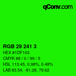 Color code: RGB 29 241 3 | qconv.com