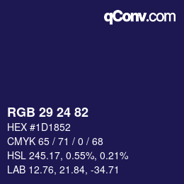 カラーコード: RGB 29 24 82 | qconv.com