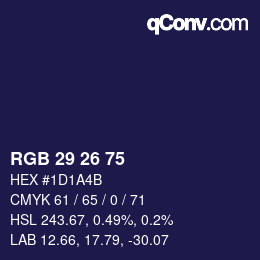 カラーコード: RGB 29 26 75 | qconv.com