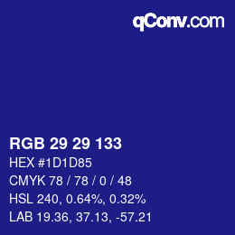 Farbcode: RGB 29 29 133 | qconv.com