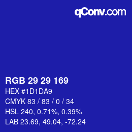 Color code: RGB 29 29 169 | qconv.com