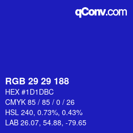 Color code: RGB 29 29 188 | qconv.com