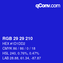 Color code: RGB 29 29 210 | qconv.com