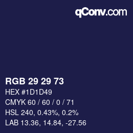 カラーコード: RGB 29 29 73 | qconv.com