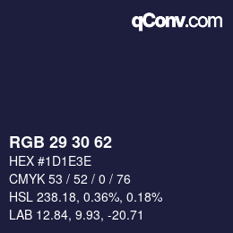 カラーコード: RGB 29 30 62 | qconv.com