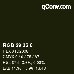 カラーコード: RGB 29 32 8 | qconv.com