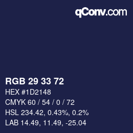 颜色代码: RGB 29 33 72 | qconv.com
