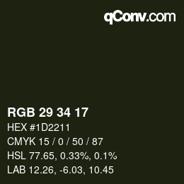 颜色代码: RGB 29 34 17 | qconv.com