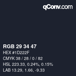 Color code: RGB 29 34 47 | qconv.com