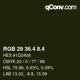 カラーコード: RGB 29 36.4 8.4 | qconv.com