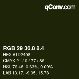 カラーコード: RGB 29 36.8 8.4 | qconv.com
