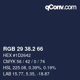 カラーコード: RGB 29 38.2 66 | qconv.com