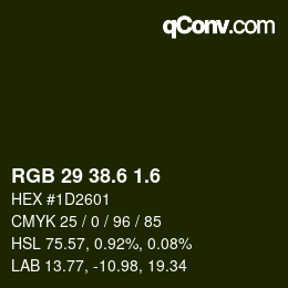 カラーコード: RGB 29 38.6 1.6 | qconv.com