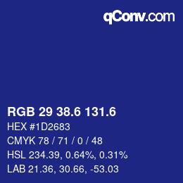 カラーコード: RGB 29 38.6 131.6 | qconv.com