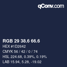 カラーコード: RGB 29 38.6 66.6 | qconv.com