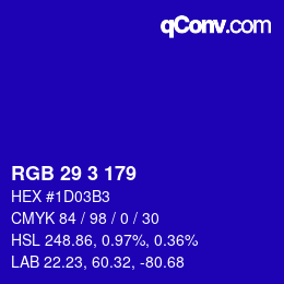 Color code: RGB 29 3 179 | qconv.com