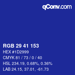 カラーコード: RGB 29 41 153 | qconv.com