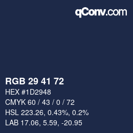 Color code: RGB 29 41 72 | qconv.com