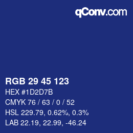 Color code: RGB 29 45 123 | qconv.com