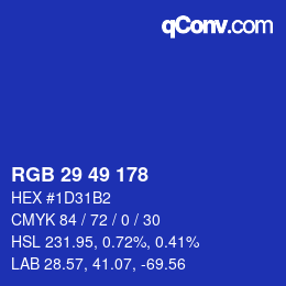 Color code: RGB 29 49 178 | qconv.com