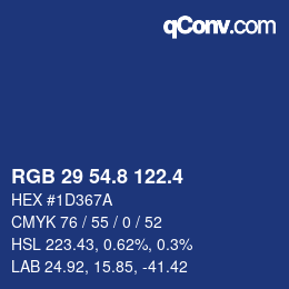 カラーコード: RGB 29 54.8 122.4 | qconv.com