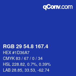 カラーコード: RGB 29 54.8 167.4 | qconv.com