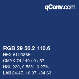 カラーコード: RGB 29 56.2 110.6 | qconv.com