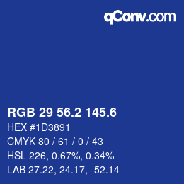 カラーコード: RGB 29 56.2 145.6 | qconv.com