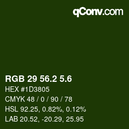 カラーコード: RGB 29 56.2 5.6 | qconv.com