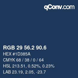 カラーコード: RGB 29 56.2 90.6 | qconv.com