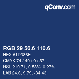 カラーコード: RGB 29 56.6 110.6 | qconv.com