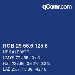 カラーコード: RGB 29 56.6 125.6 | qconv.com