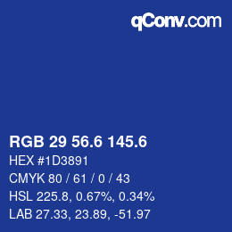 カラーコード: RGB 29 56.6 145.6 | qconv.com