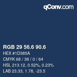 カラーコード: RGB 29 56.6 90.6 | qconv.com
